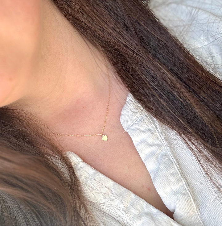 10k Dainty Heart Necklace