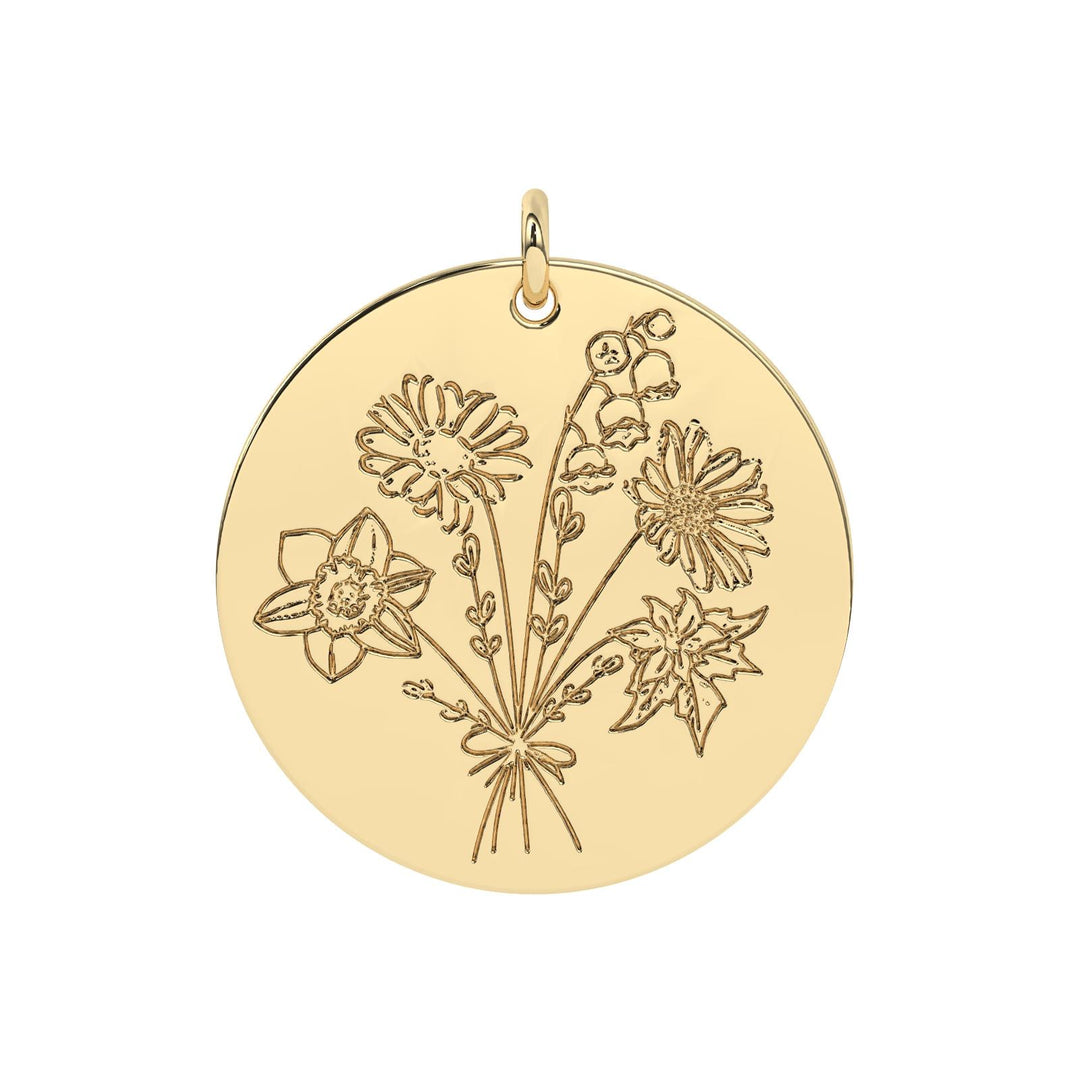 Custom 5 birthflower pendant