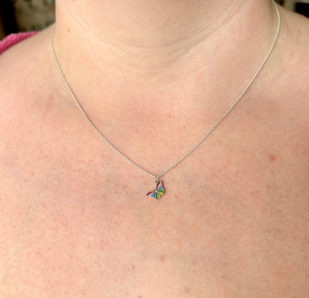 Enamel Butterfly Necklace