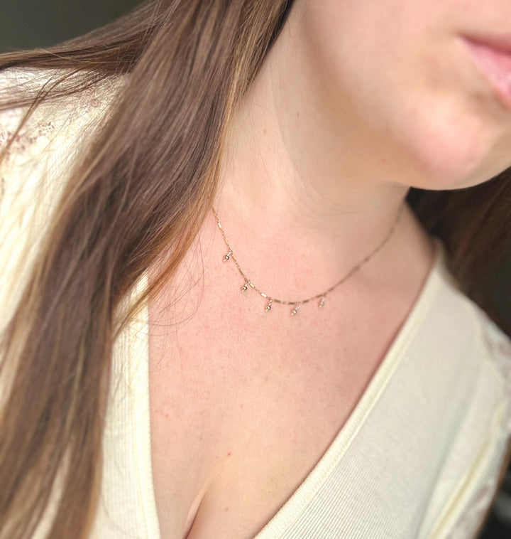 Two Tone Bead Drop Necklace