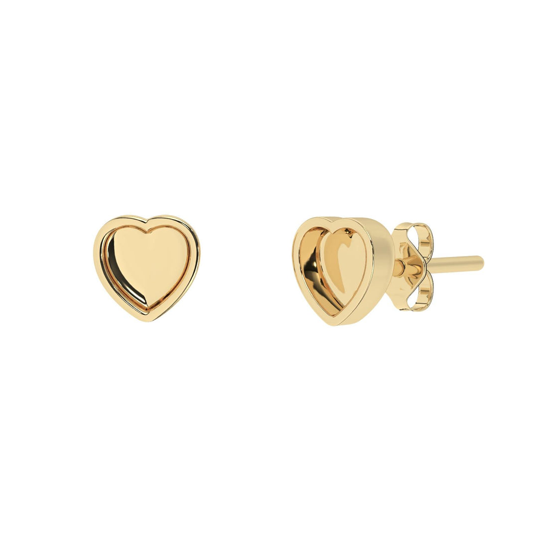 Silver Heart Studs