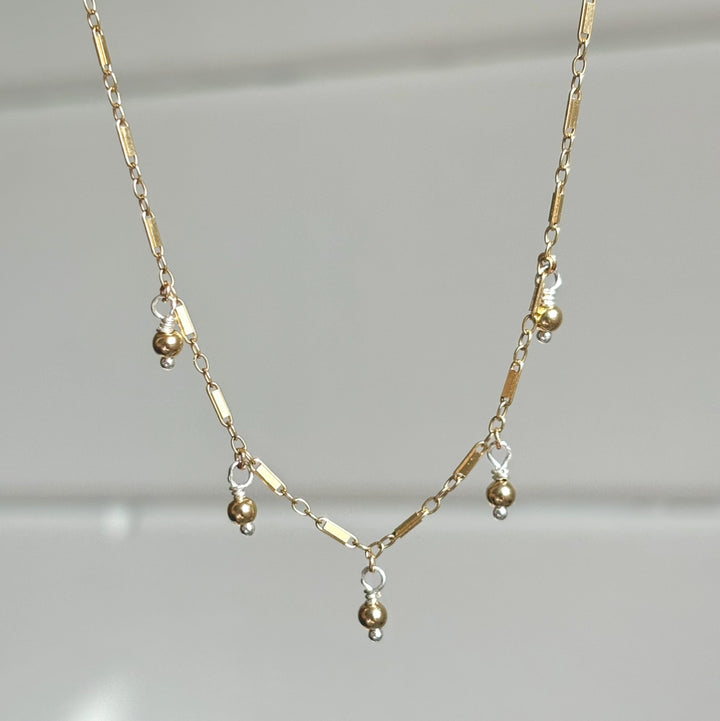 Two Tone Bead Drop Necklace