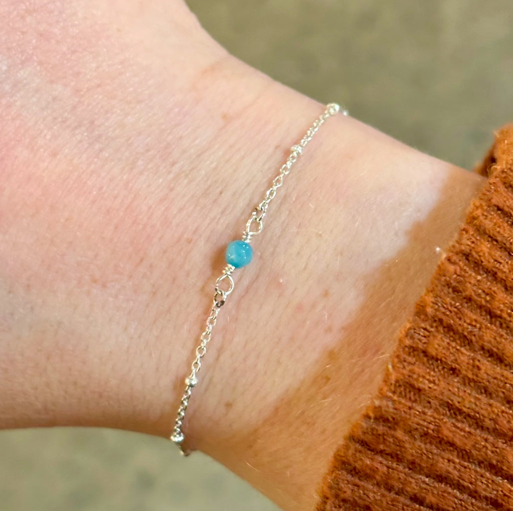 Blue Apatite Beaded Bracelet