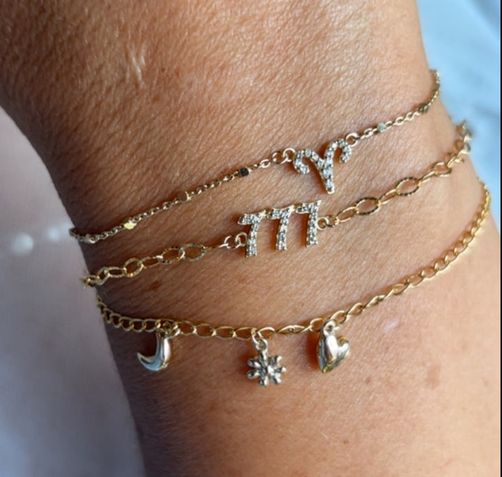 10k Pave Angel Number Bracelet
