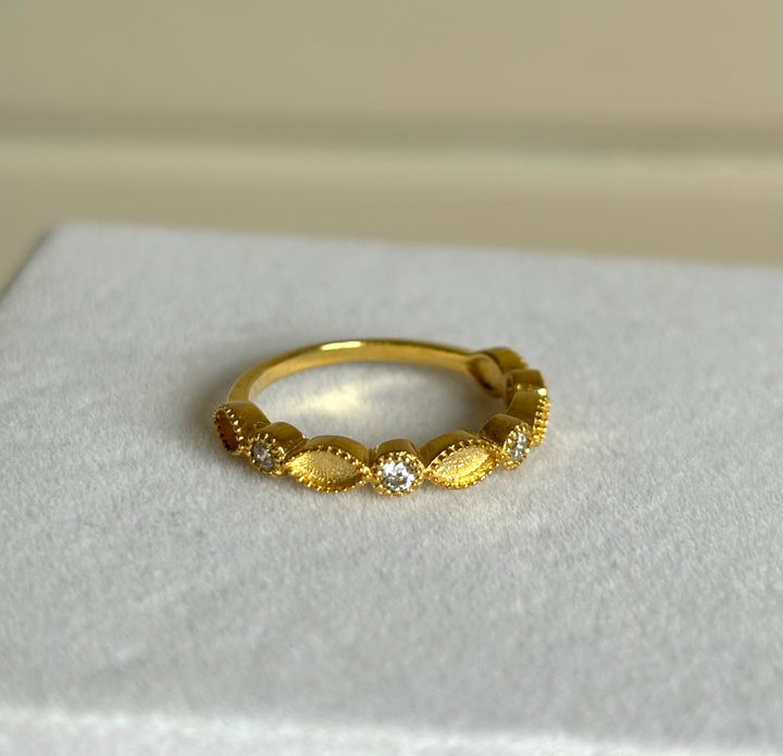 Gold plated birthstone band size 6