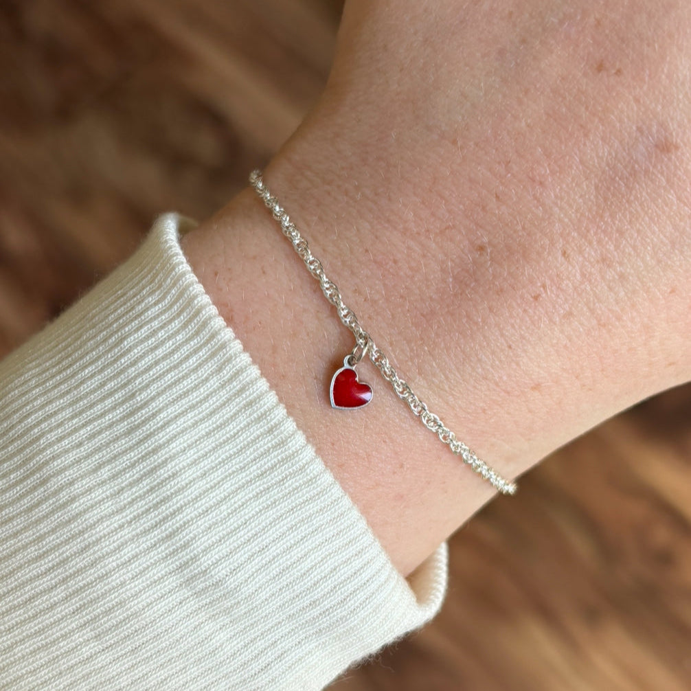 Enamel Heart Bracelet