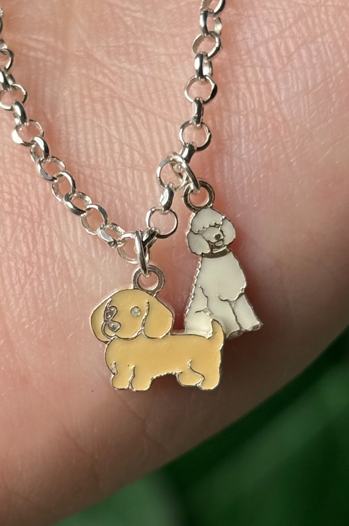 Enamel Dog Charm Bracelet