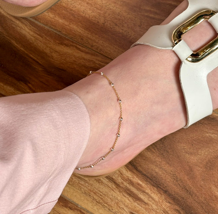 Mixed Metal Satellite Anklet