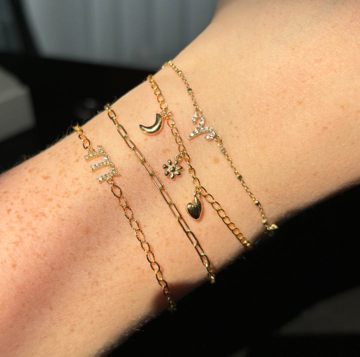 10k Pave Angel Number Bracelet