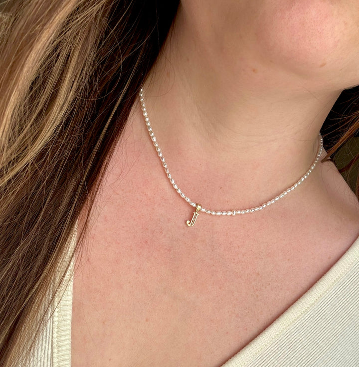 10k Pearl Initial necklace