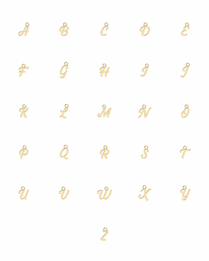 10k Script Initial Necklace