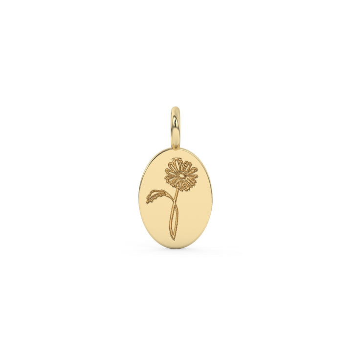 10k Oval Birthflower Necklace