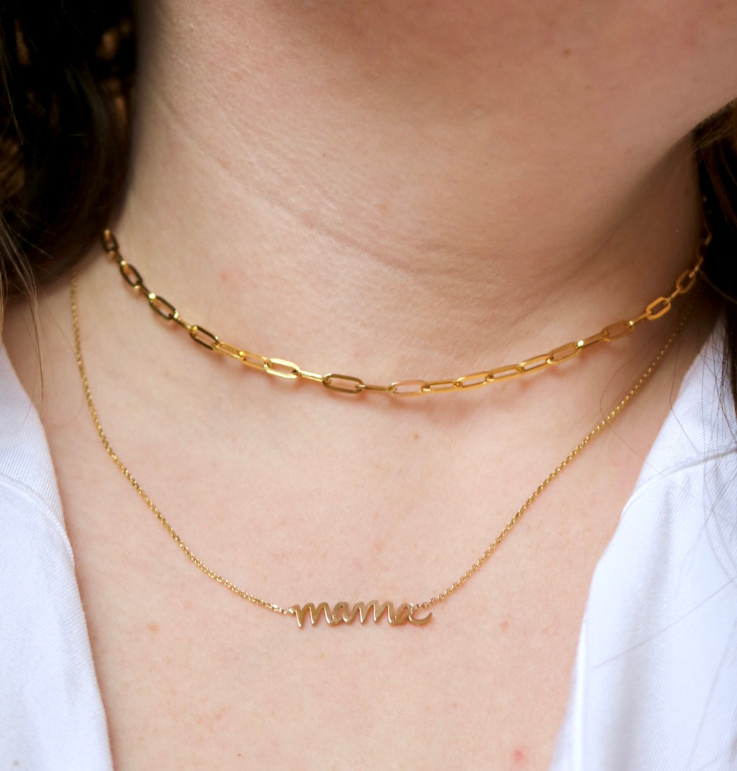 10k Paperclip necklace