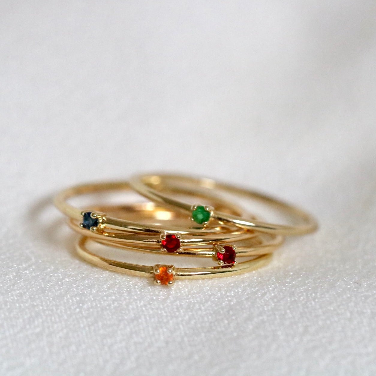 Gold plate birthstone stacker