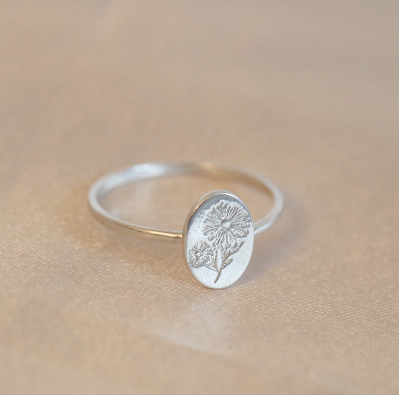 Silver Birthflower Ring