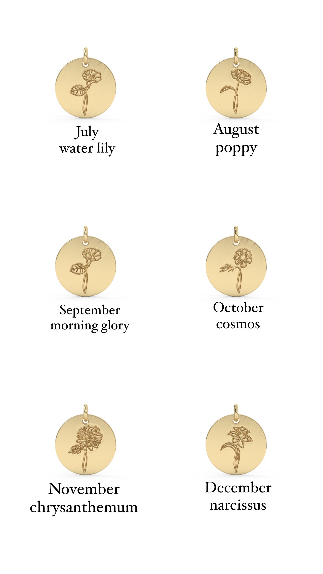 10k Birthflower Necklace