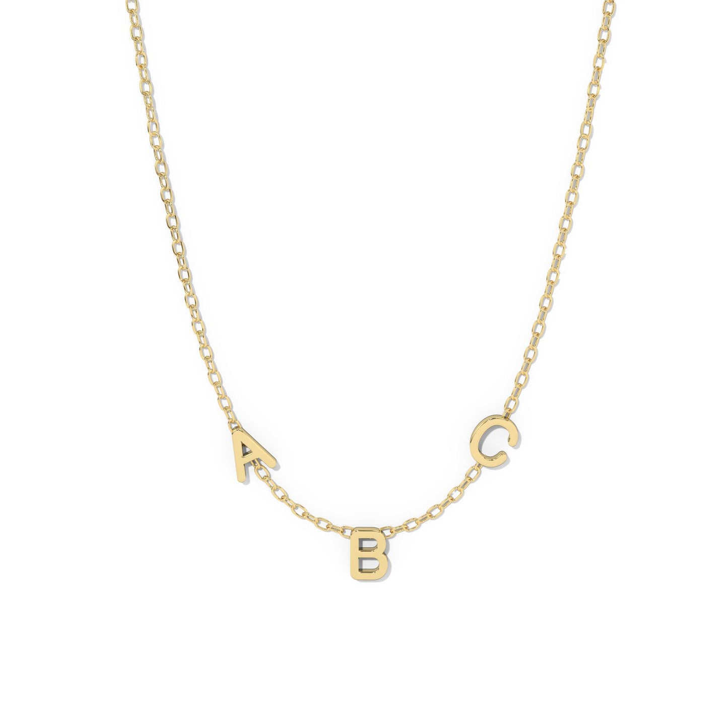 10k Triple Initial Necklace