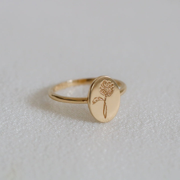 10k Birthflower Ring