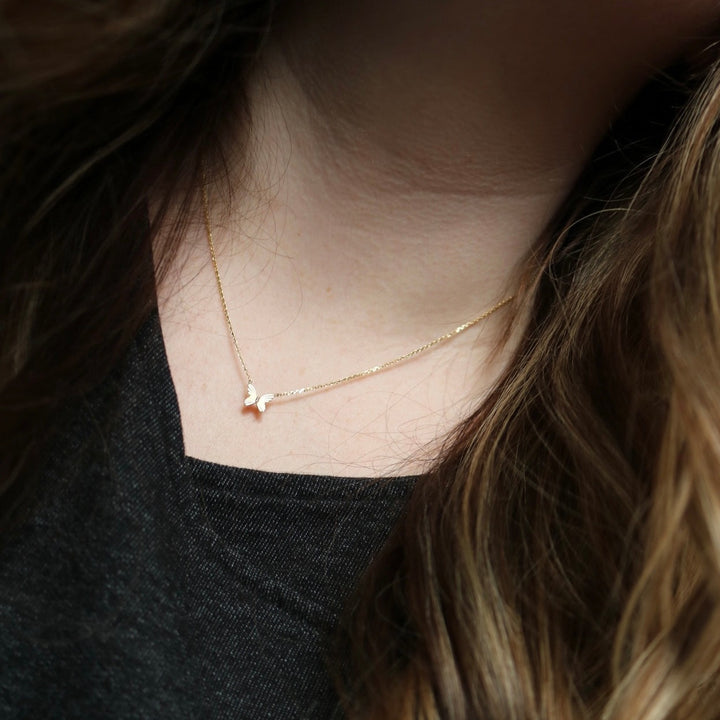 10k butterfly necklace