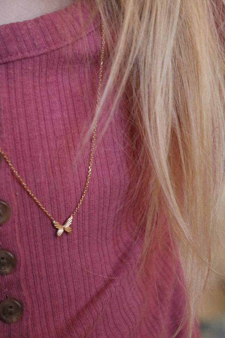 10k butterfly necklace