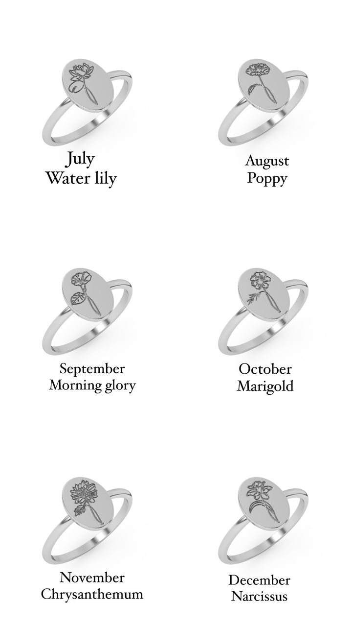 10k Birthflower Ring