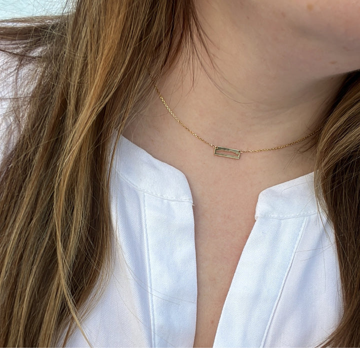 10k Sleeping Giant Bar Necklace
