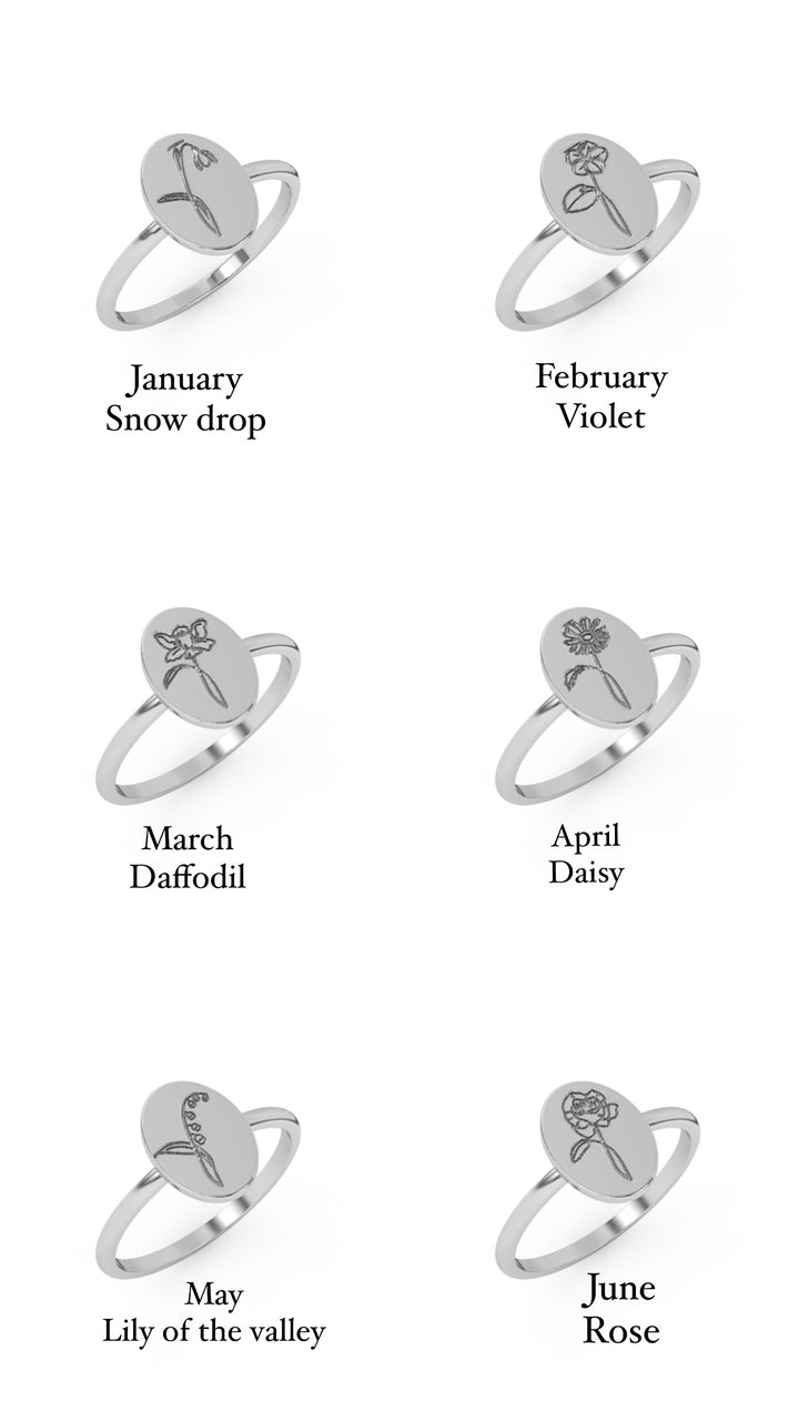 10k Birthflower Ring
