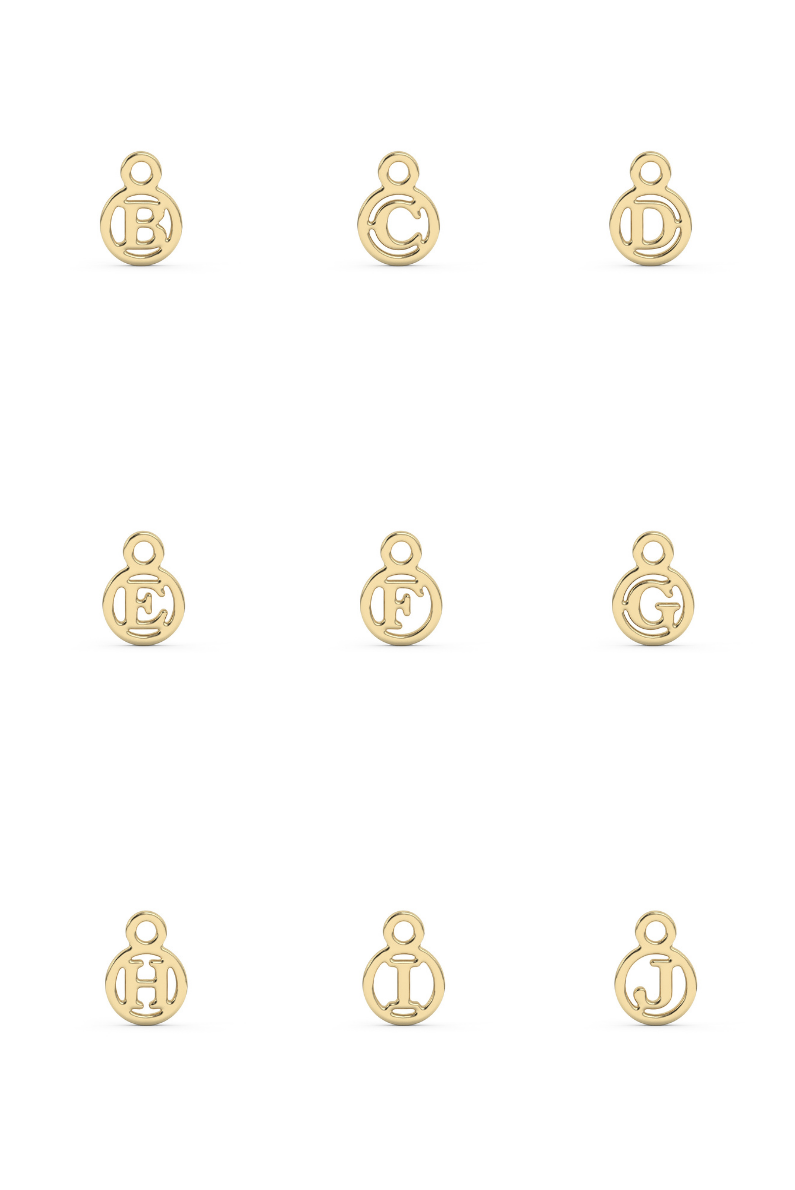 10K Circle Initial Charm ws