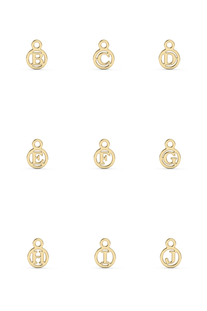 10K Circle Initial Charm ws