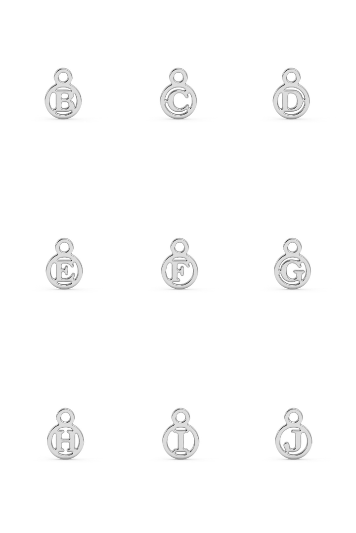 Silver Circle Initial Charm ws