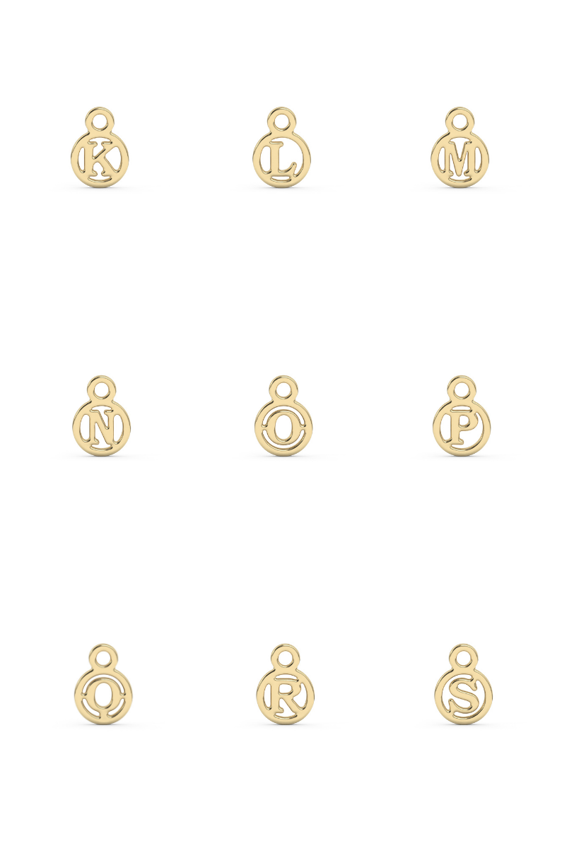 10K Circle Initial Charm ws