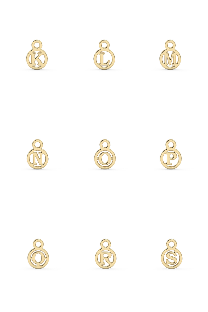 10K Circle Initial Charm ws