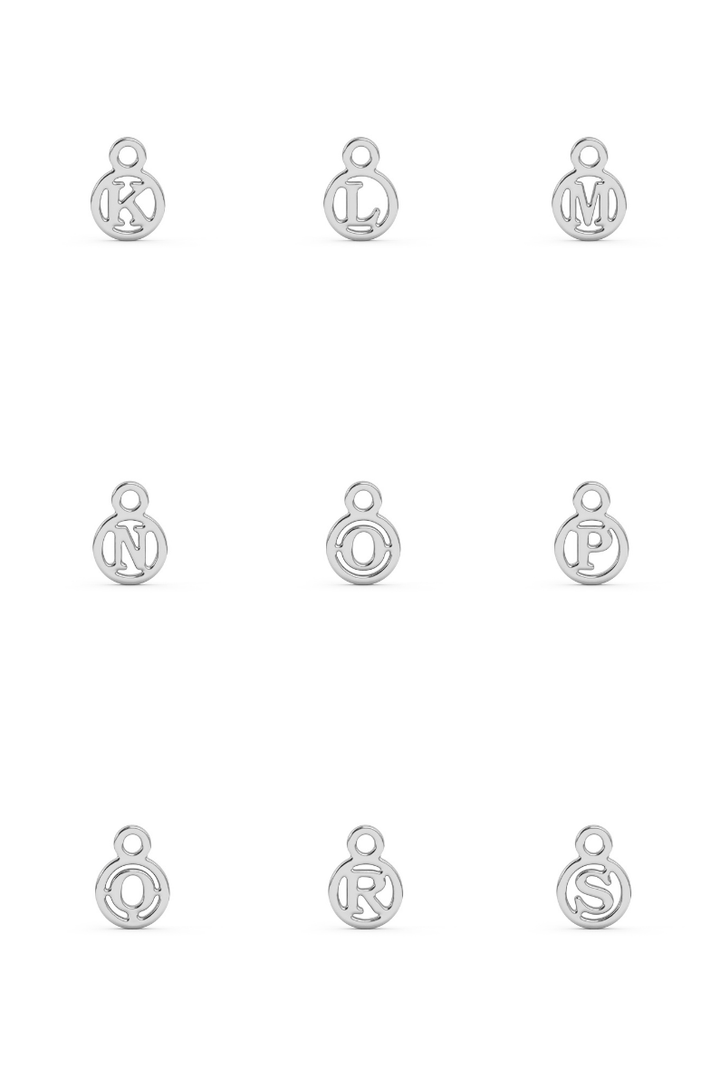 Silver Circle Initial Charm ws