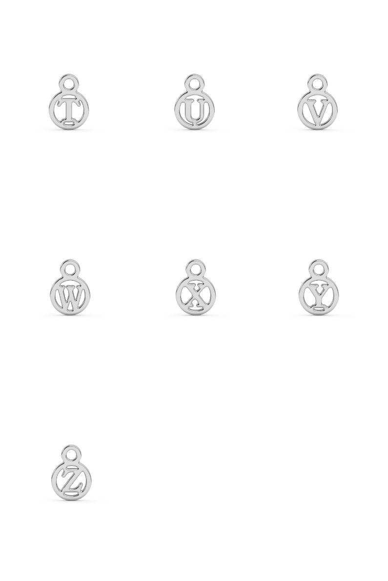 Silver Circle Initial Charm ws