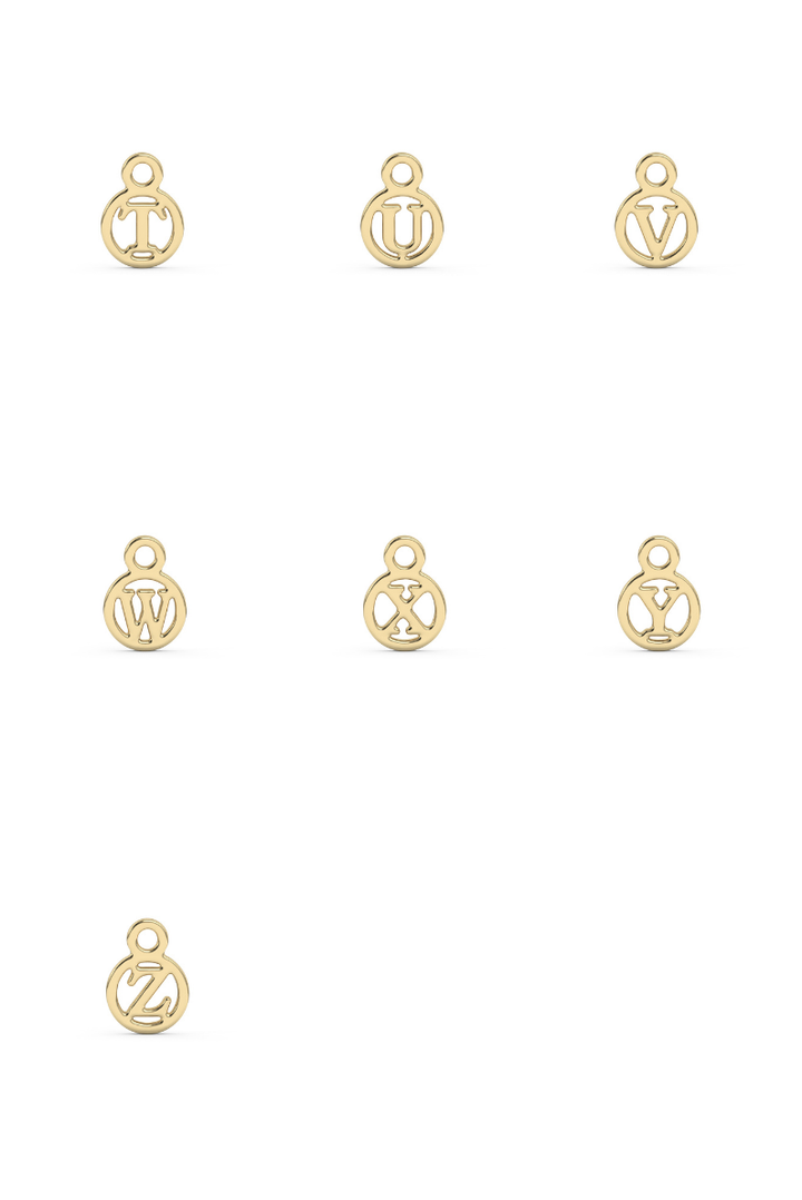 10K Circle Initial Charm ws