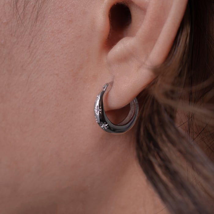 Silver Star CZ Huggies