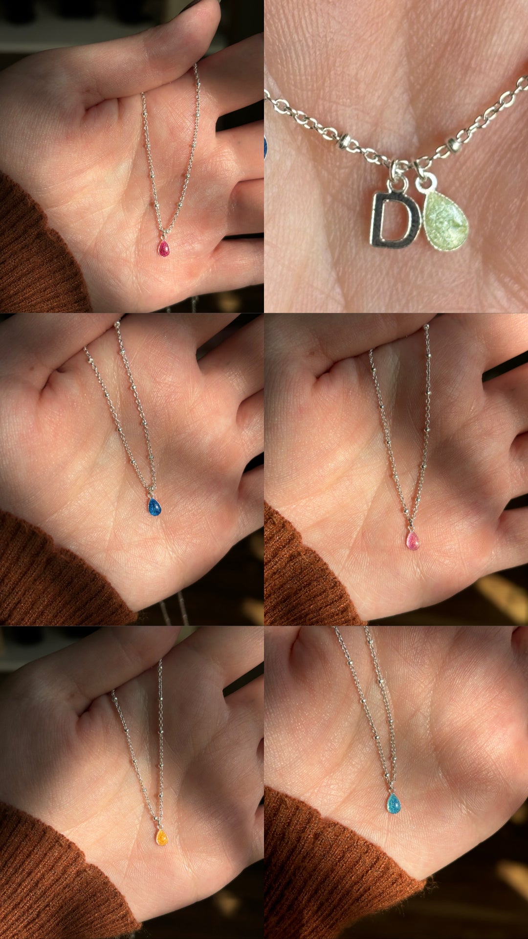 Drop Enamel Birthstone Necklace