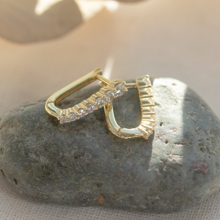 Gold Vermeil U-Shape Huggies