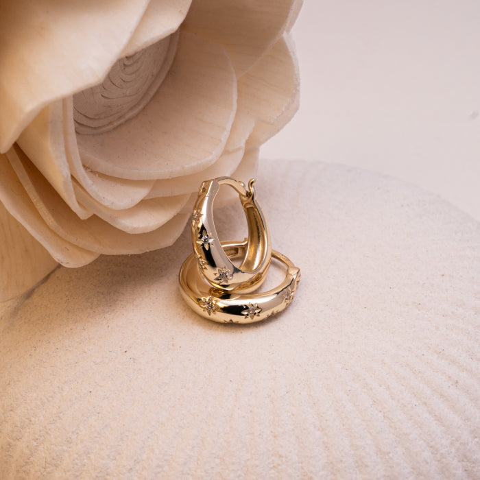 Gold Vermeil Star CZ Huggies