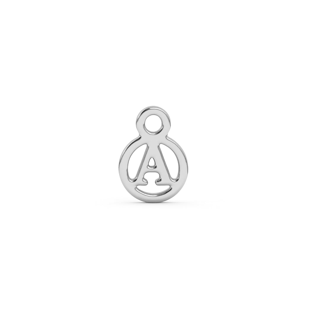 Silver Circle Initial Charm ws