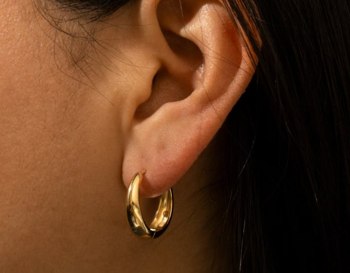 Gold Vermeil Dome Huggies