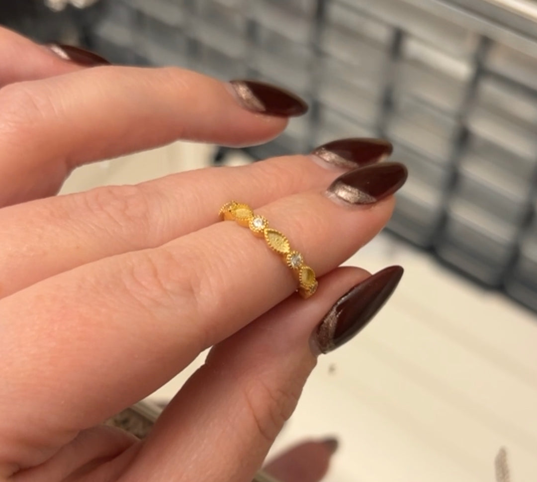 Gold plated birthstone band size 6