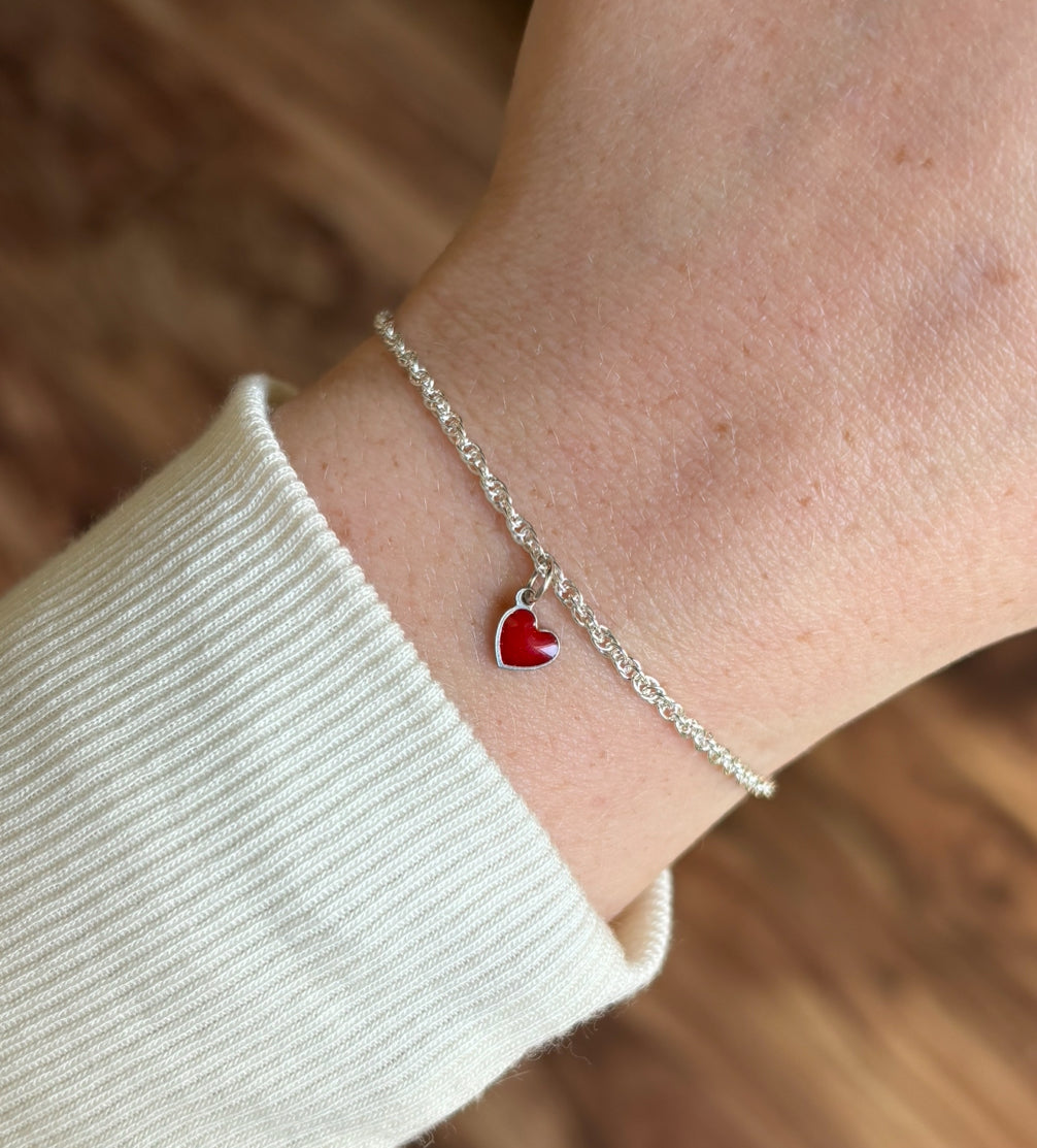 Enamel Heart Bracelet