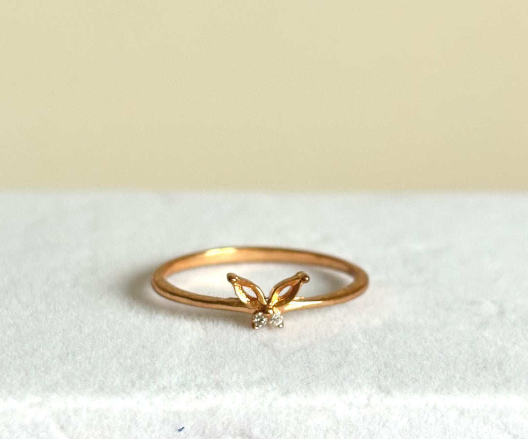 Rose Gold Butterfly Ring Size 8