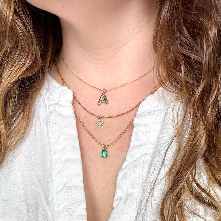 10k Enamel Daisy Charm