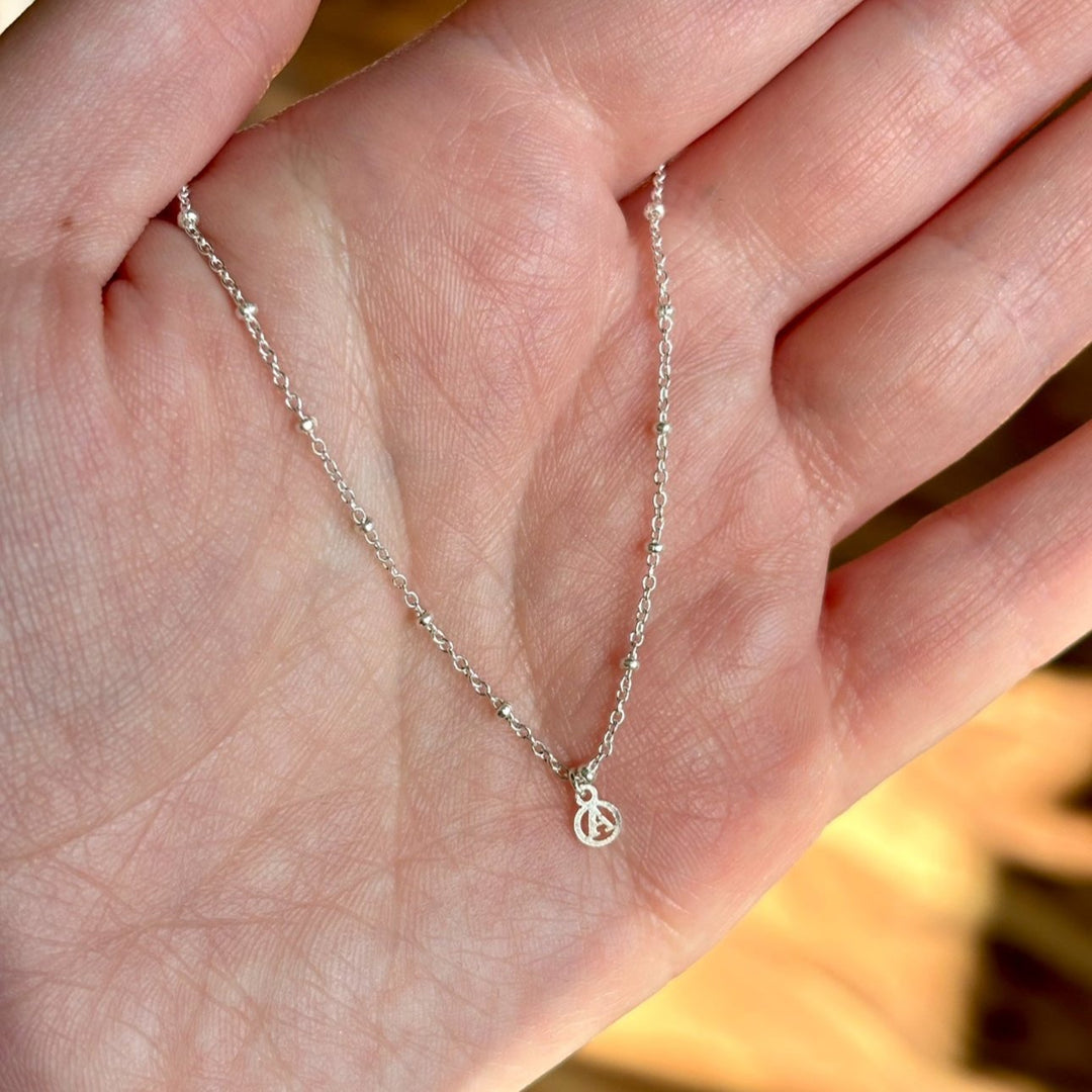 Dainty Circle initial necklace