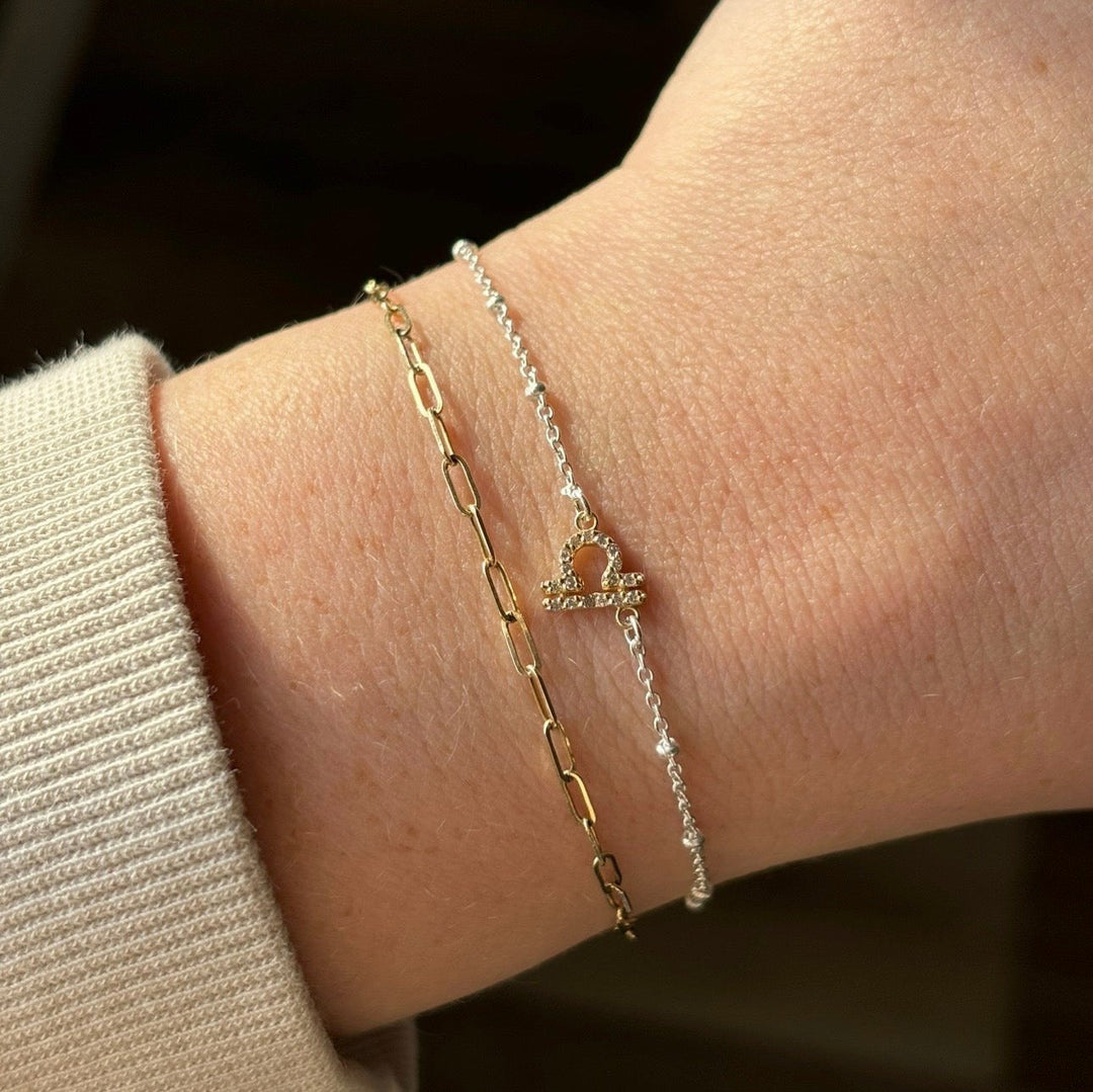 Two Tone Pave Zodiac Bracelet