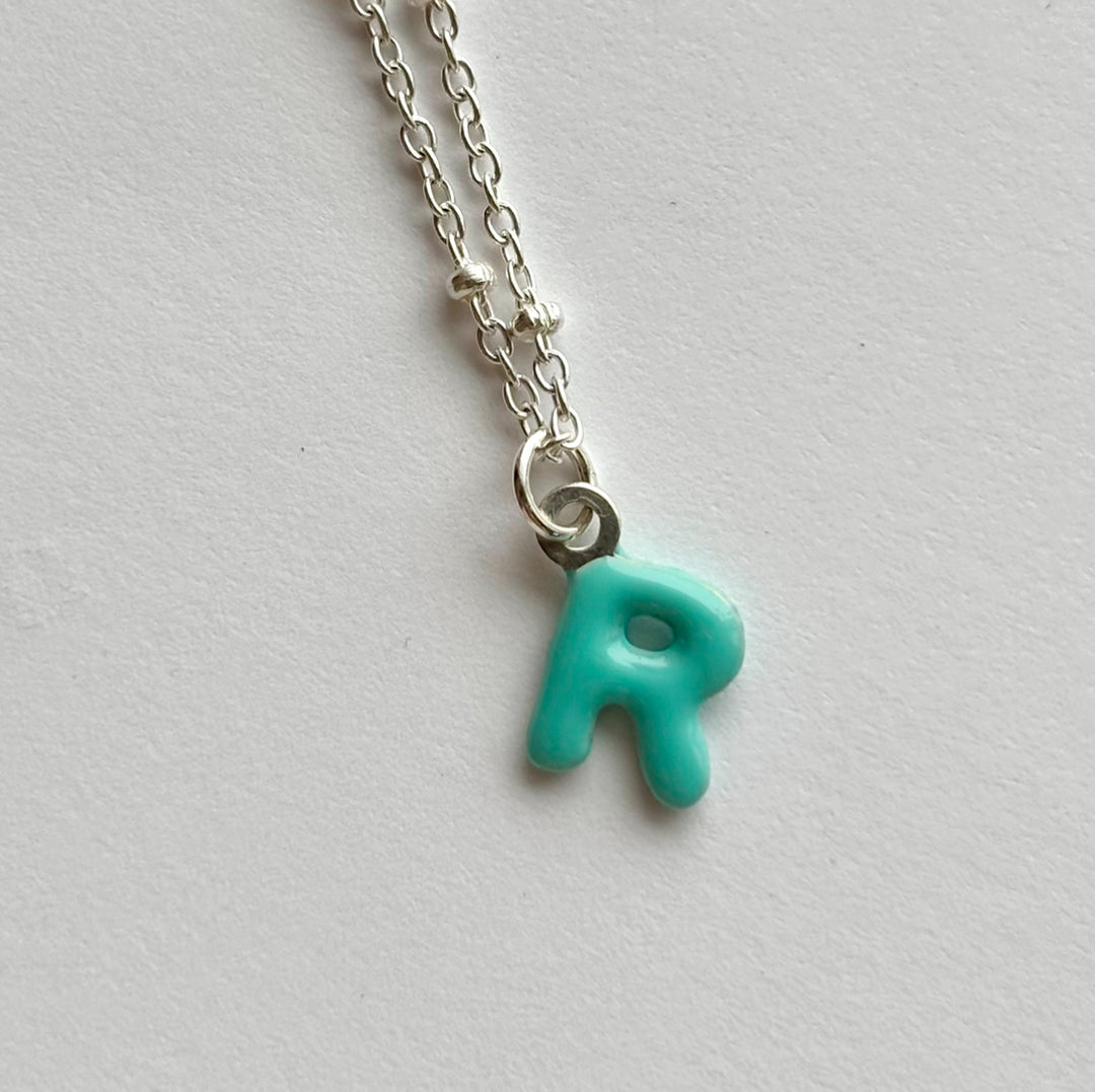 Enamel Initial Necklace