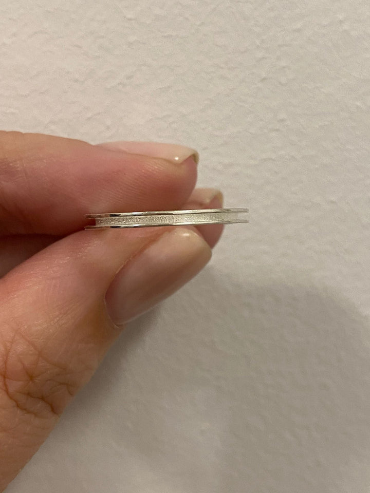 Silver lila keepsake band size 8