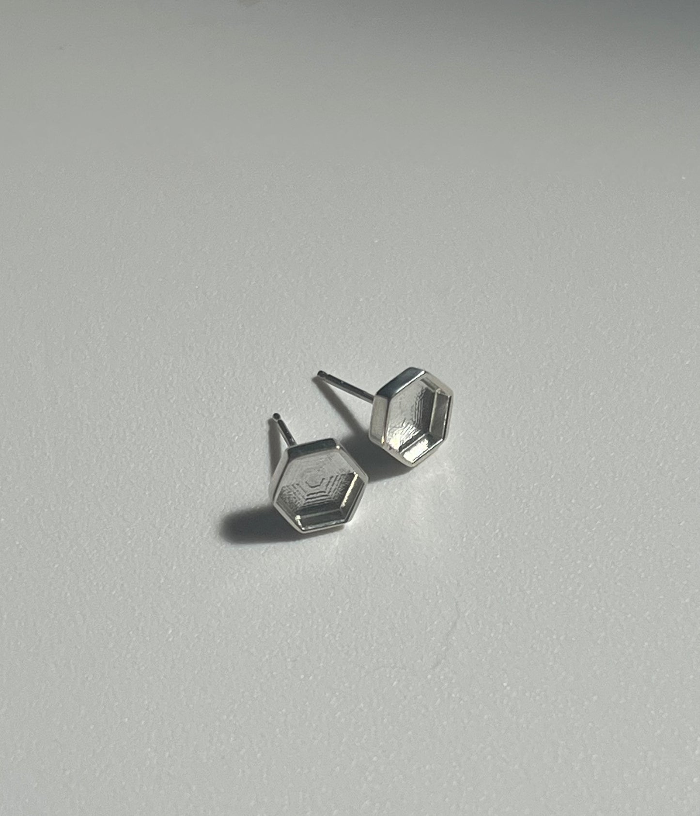 Silver hex studs